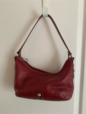 Brighton Presley Leather Shoulder Bag in Deep Red - Classic Women's Tote